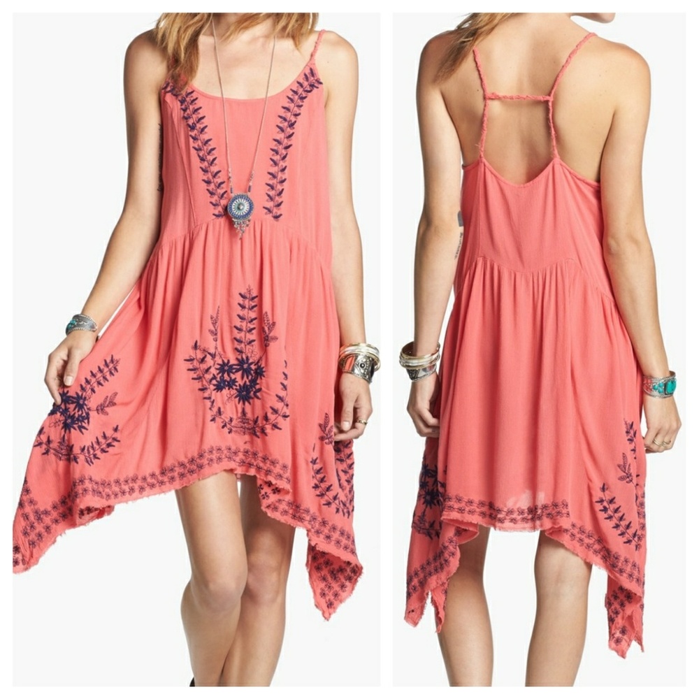 Free People Meadows of Medallion Dress Coral